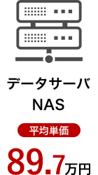 データサーバ、NAS平均単価89.7万円